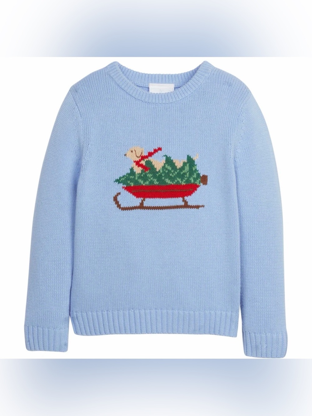 Little English Intarsia Sweater Blue Holiday Lab